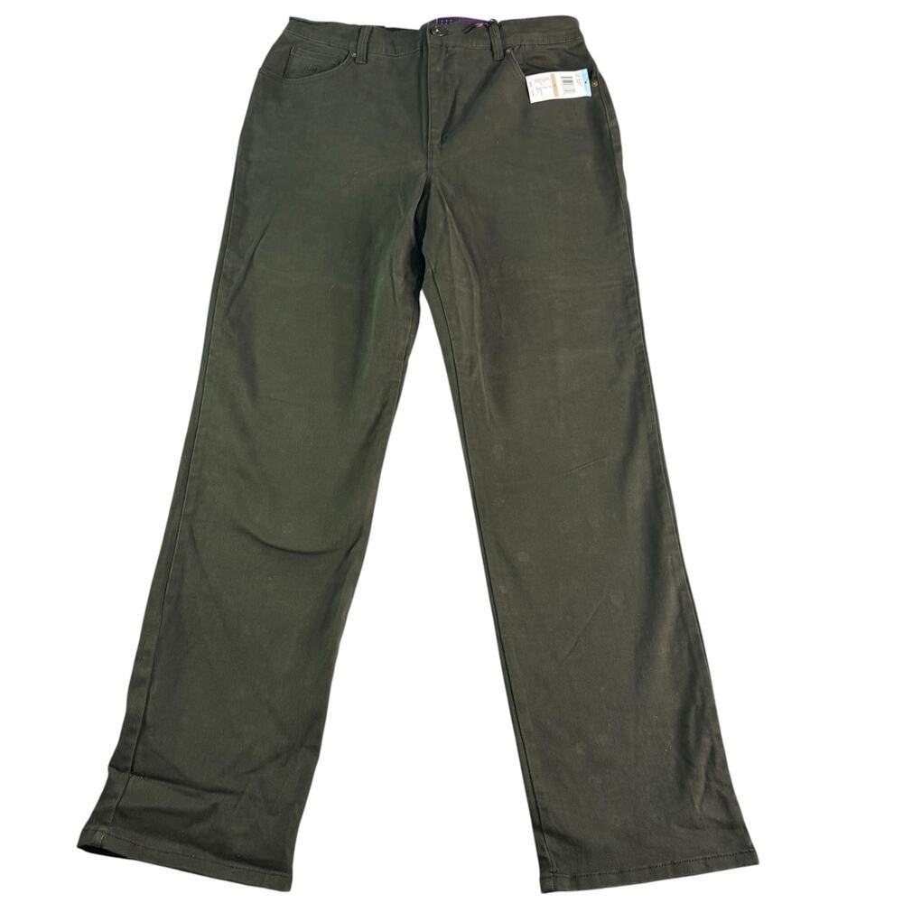 Gloria Vanderbilt Amanda Jeans Womens 12 Green Classic Fit Tapered Stretch